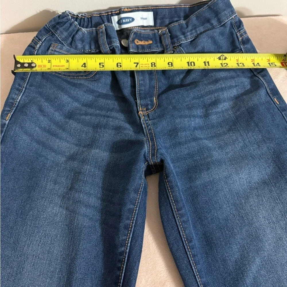 Old‎ Navy Girls Straight Leg Jeans Dark Wash Size 12 Elastic Waist